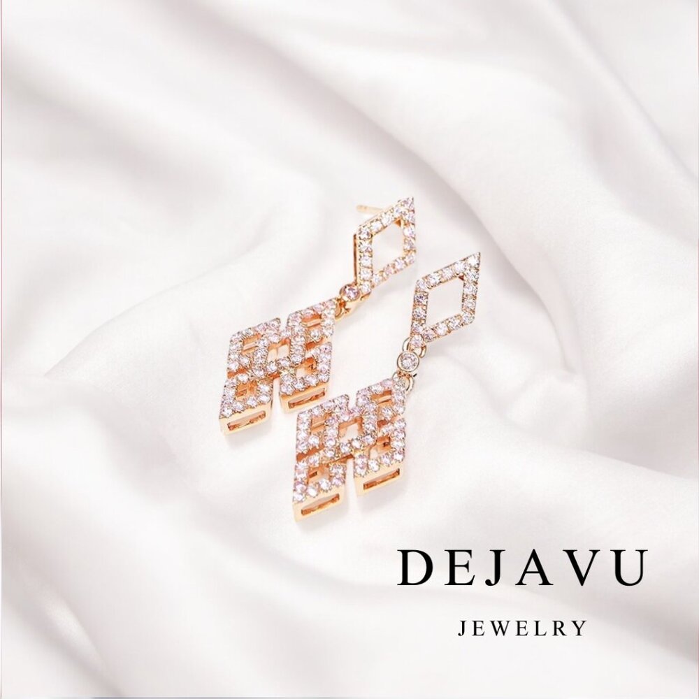 Rose Diamond Mosaic Earrings